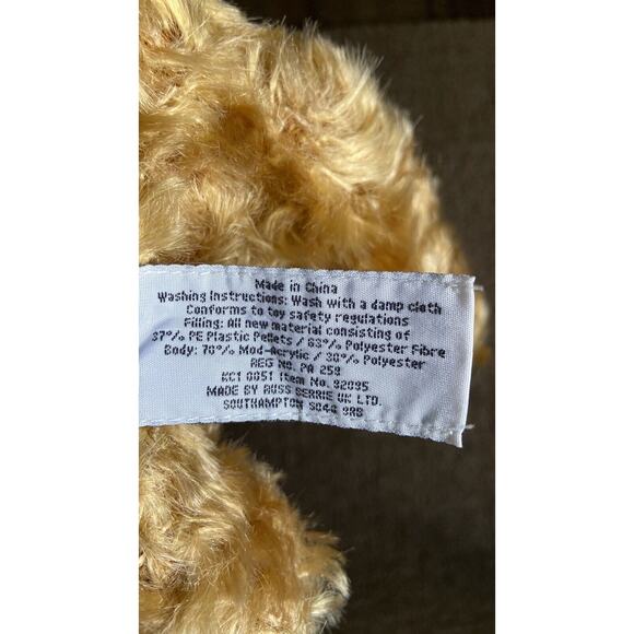 BURBERRY B Scarf Fragrance Teddy Bear Russ Berrie NWT 11” Stuffed 2008 - Picture 2 of 6